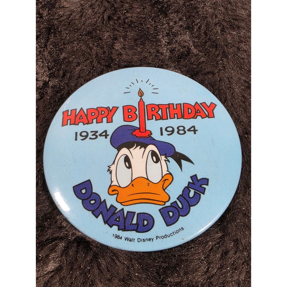 Vintage 1984 Donald Duck 50th Birthday Pin Walt Disney Productions 1934-1984